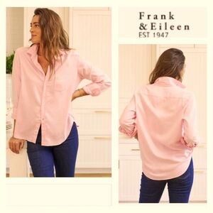 Frank & Eileen EILEEN Made In USA Relaxed Fit Button-Up Shirt Rose Quartz Size M